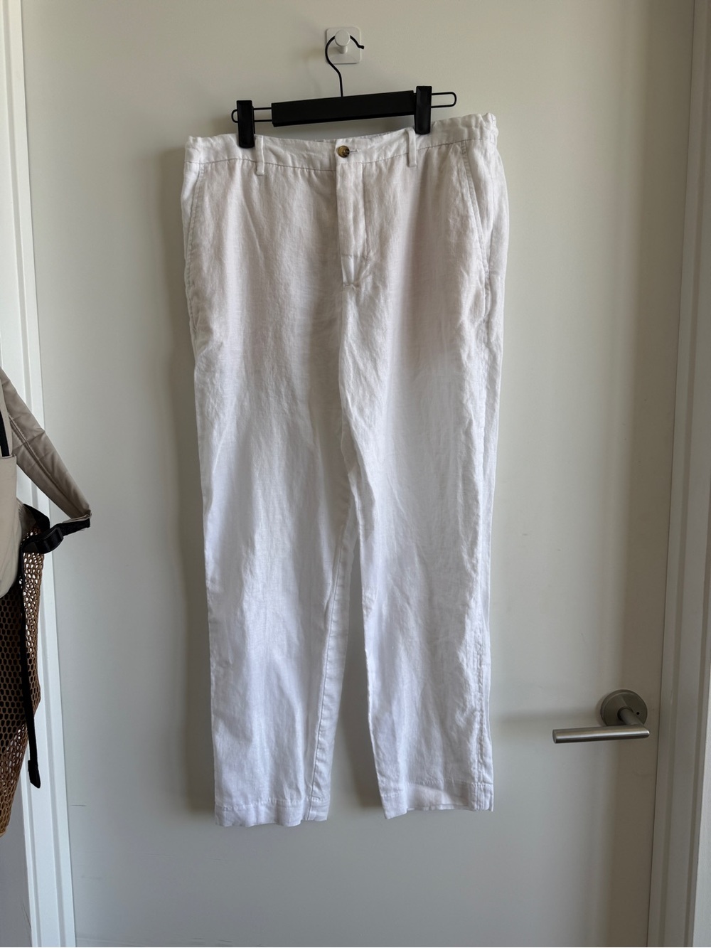 Zara Men's White Linen Chinos